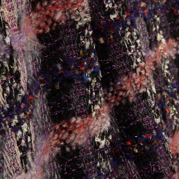 Mosaik-Tweed aus Wolle in Malve mit Gold-Lurex - Ribes y Casals
