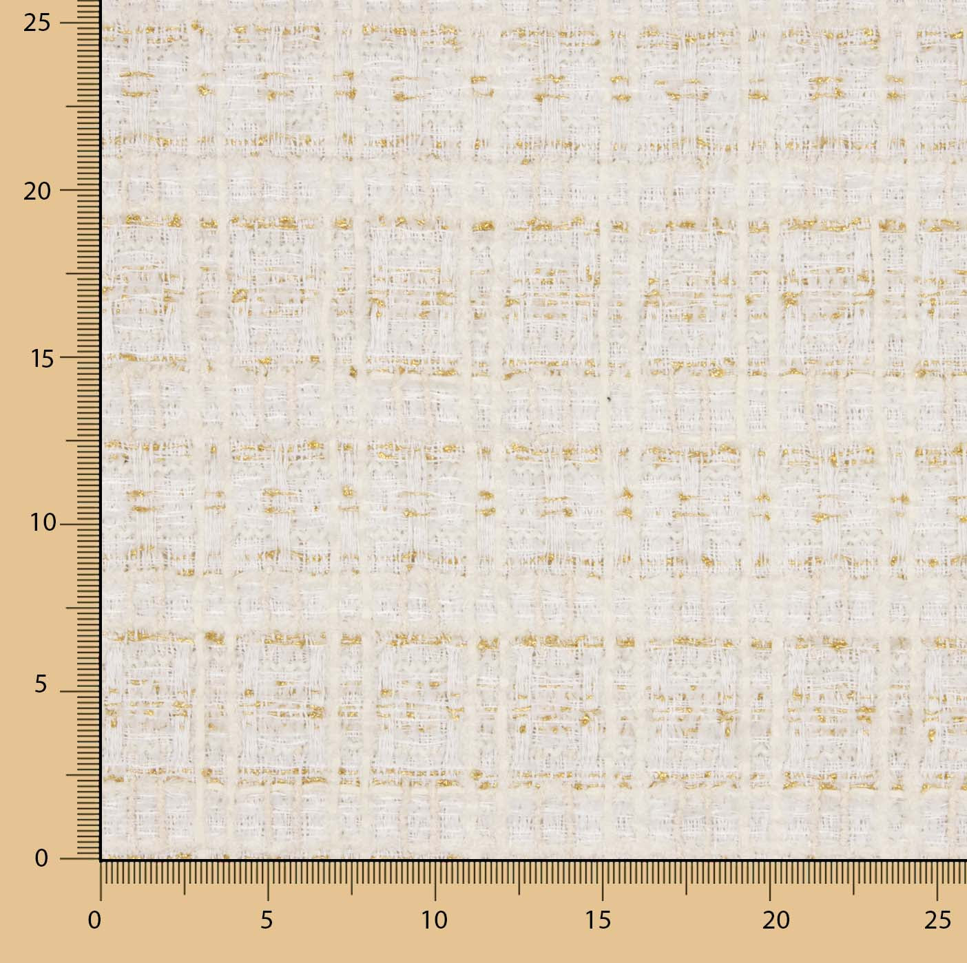 Lumière-Tweed aus Wolle in Elfenbein mit Gold-Lurex - Ribes y Casals