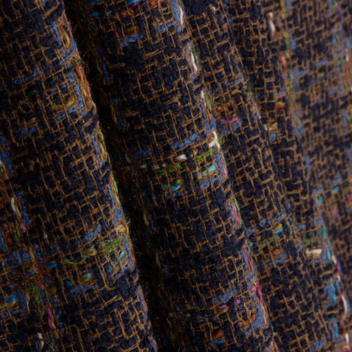 Tweed aus Wolle in Siena und Marineblau - Ribes y Casals