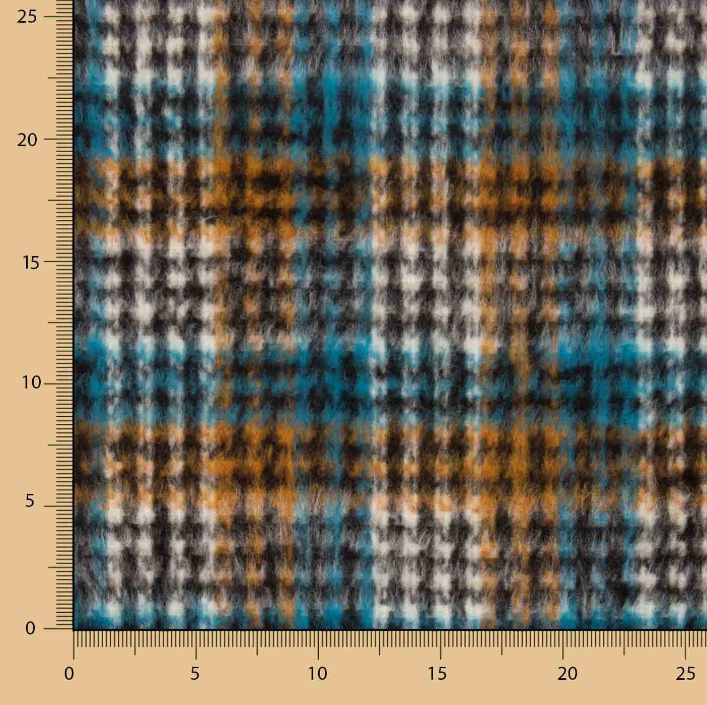 Tweed aus Inverness-Wolle, türkis, Doppelgewebe - Ribes y Casals