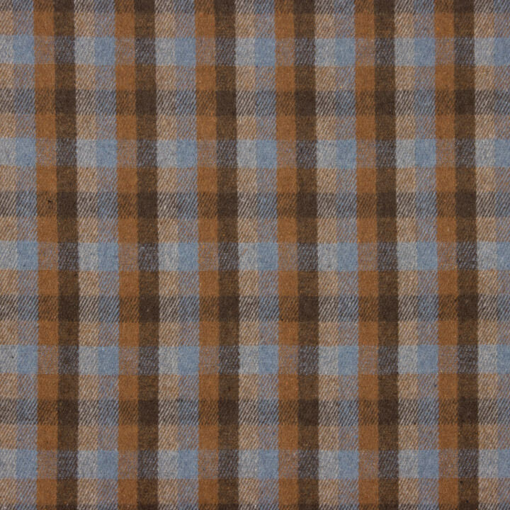 Loden aus Glenmore-Wolle mit Karos, blau und ziegelrot - Ribes y Casals