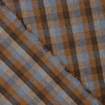Loden aus Glenmore-Wolle mit Karos, blau und ziegelrot - Ribes y Casals