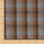Loden aus Glenmore-Wolle mit Karos, blau und ziegelrot - Ribes y Casals