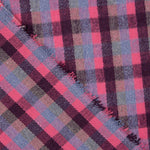 Loden aus Glenmore-Wolle mit fuchsia- und blauen Karos - Ribes y Casals
