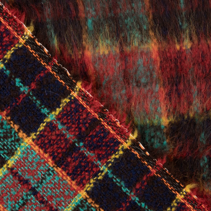Glencoe-Tweed, Doppelgewebe, rot und türkis - Ribes y Casals