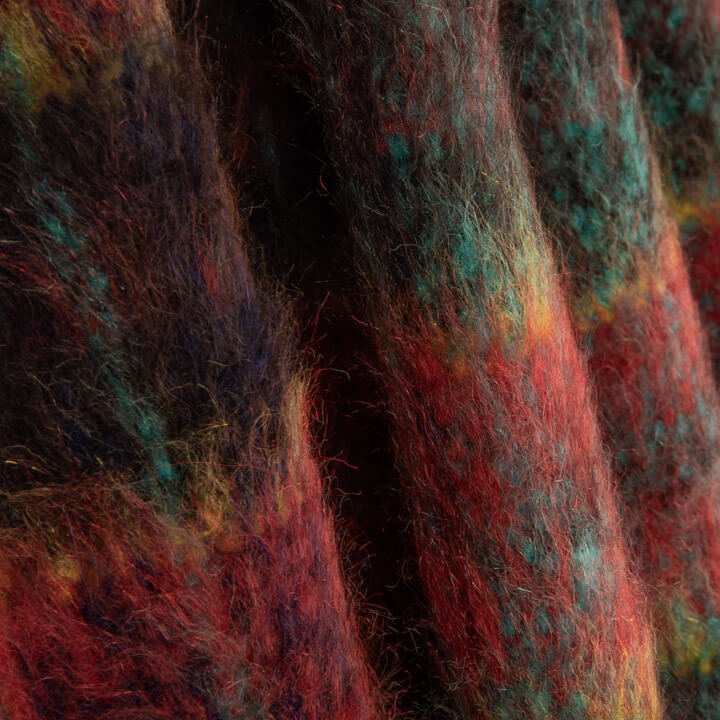 Glencoe-Tweed, Doppelgewebe, rot und türkis - Ribes y Casals