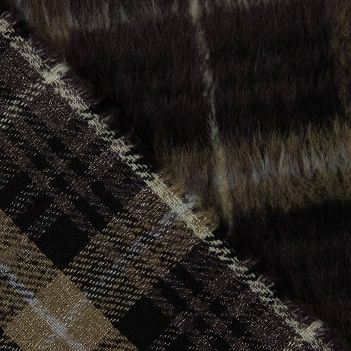 Brauner und camelfarbener Doppelgewebe-Braemar-Woll-Tweed - Ribes y Casals