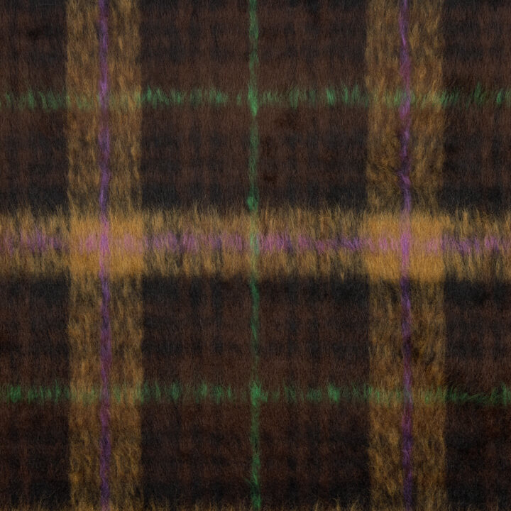 Doppelgewebe-Braemar-Tweed in Schokoladenbraun und Violett - Ribes y Casals