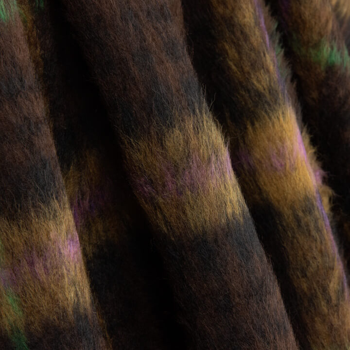 Doppelgewebe-Braemar-Tweed in Schokoladenbraun und Violett - Ribes y Casals