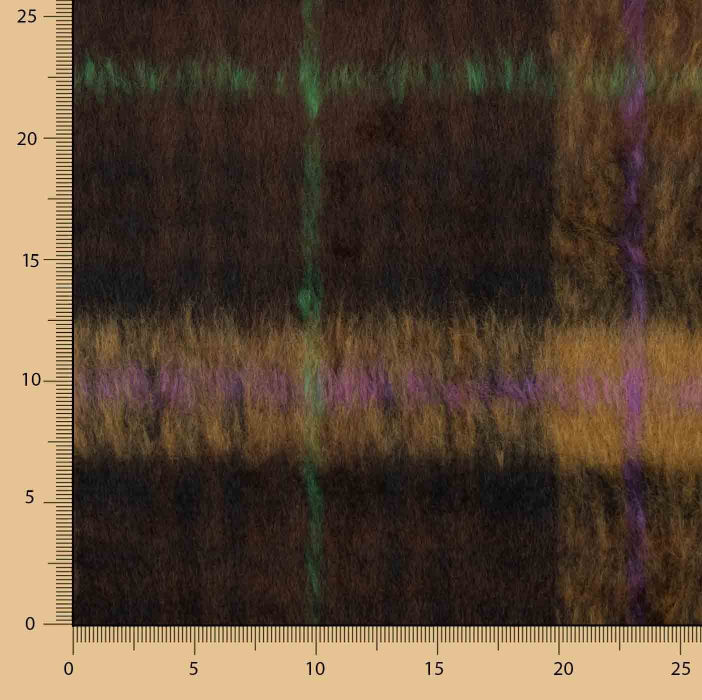 Doppelgewebe-Braemar-Tweed in Schokoladenbraun und Violett - Ribes y Casals