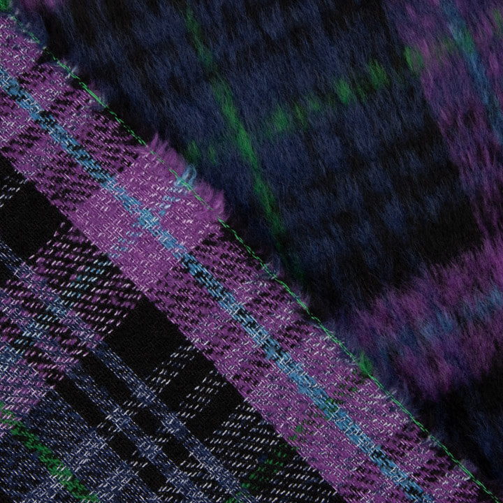 Doppelgewebe-Braemar-Tweed in Nachtblau und Violett - Ribes y Casals