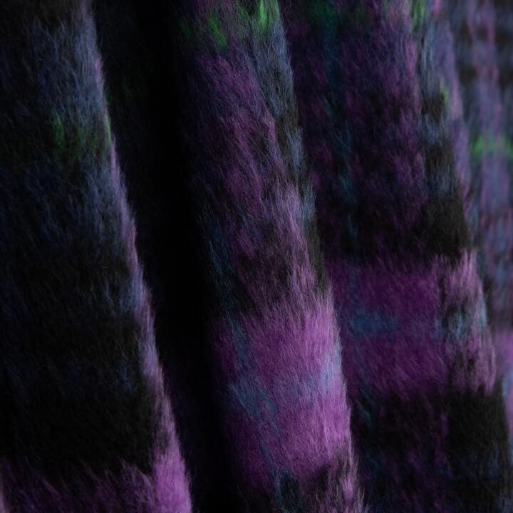 Doppelgewebe-Braemar-Tweed in Nachtblau und Violett - Ribes y Casals