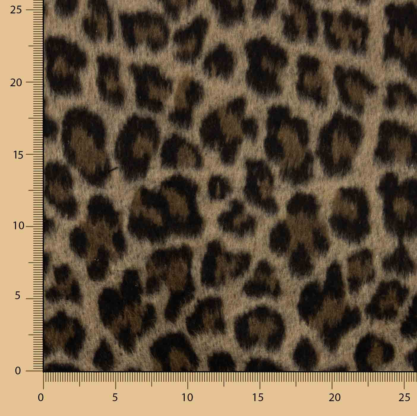 Loden aus Wolle, Serengeti, Leopardenmuster, Camel - Ribes y Casals