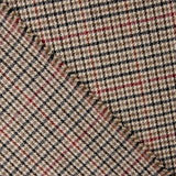 Loden aus Wolle mit Hahnentritt in Beige, Schwarz und Rot - Ribes y Casals
