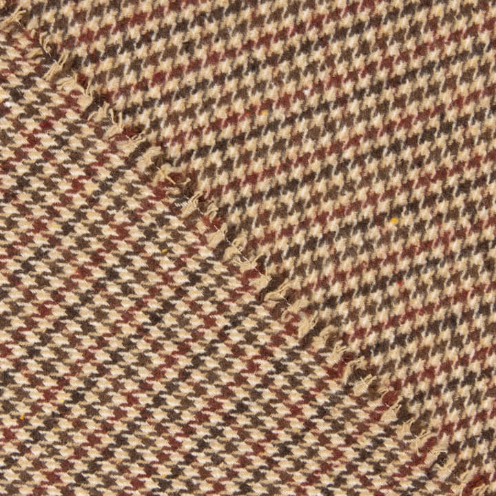 Loden aus Wolle mit Hahnentritt in Beige und Dunkelrot - Ribes y Casals