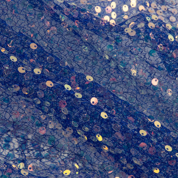 Spinnennetz-Paillettentüll mit blauen Pailletten - Ribes y Casals