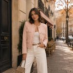 Weicher rosa Tweed aus Wolle - Ribes y Casals