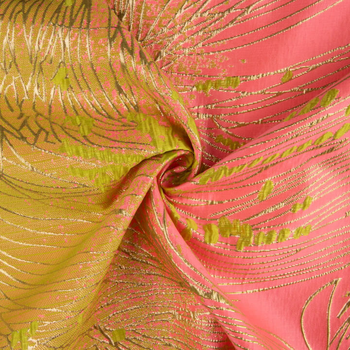 Jacquard „Fantasía Vórtice“ in Fuchsia und Limette - Ribes y Casals