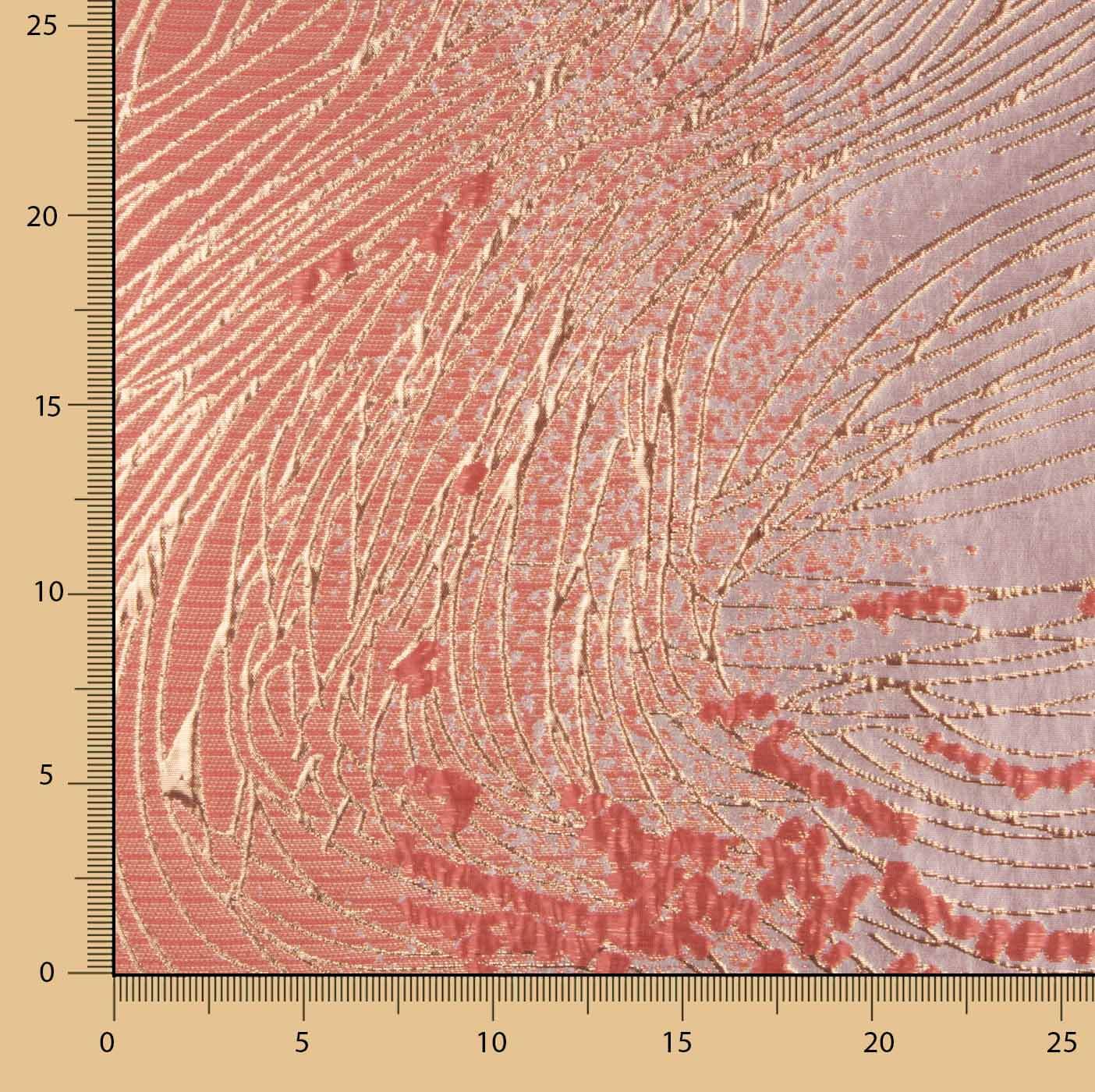 Jacquard-Muster „Vortice“ in Korallenrot und Rosa - Ribes y Casals