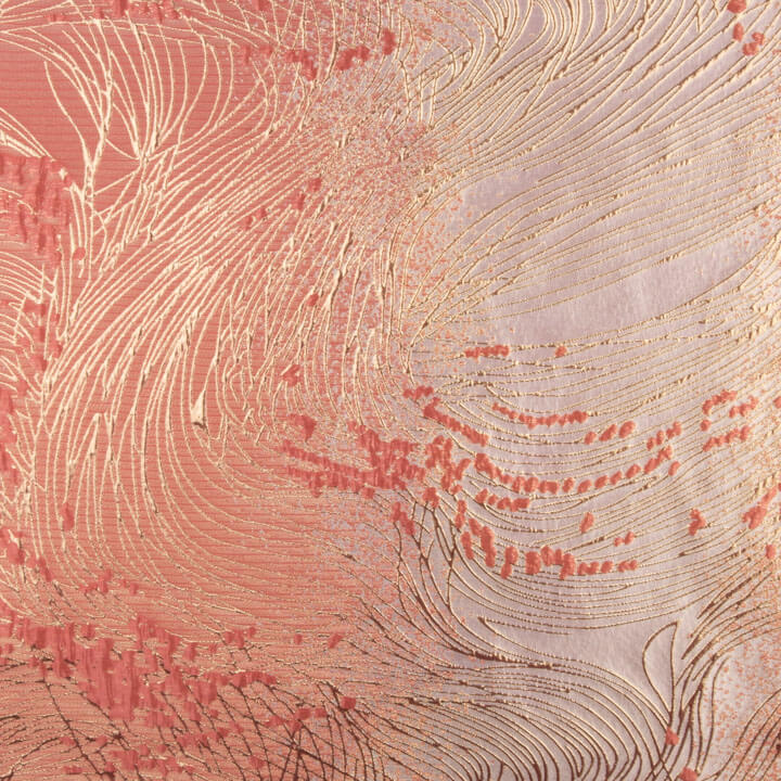 Jacquard-Muster „Vortice“ in Korallenrot und Rosa - Ribes y Casals