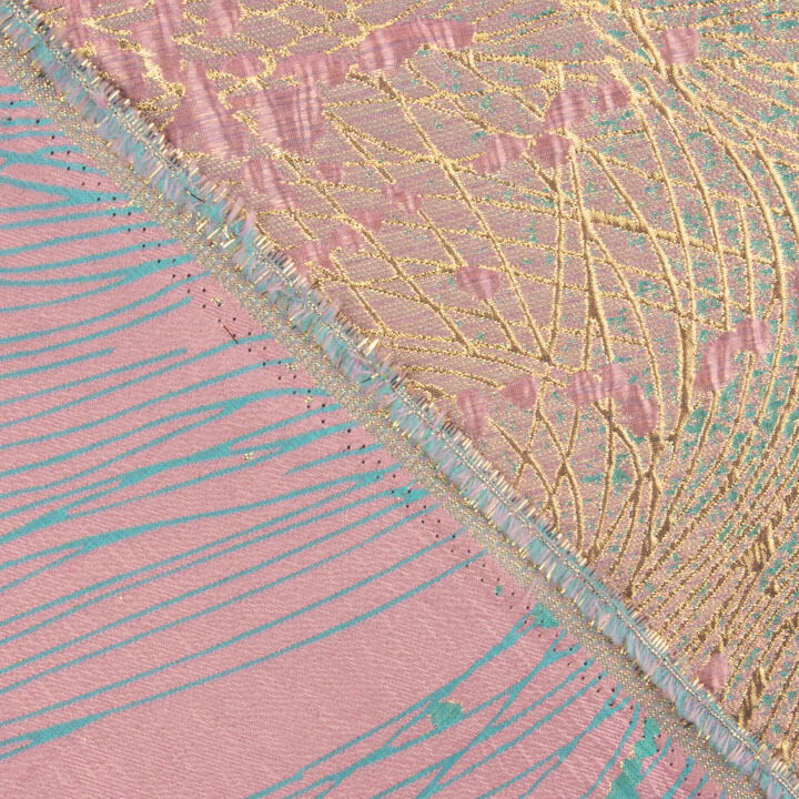Jacquard-Muster „Vortice“ in Türkis und Rosa - Ribes y Casals