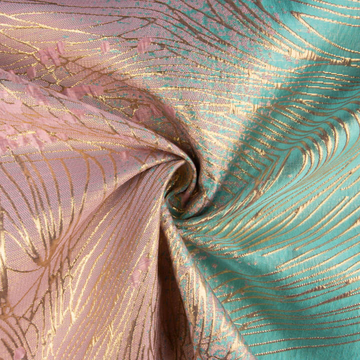 Jacquard-Muster „Vortice“ in Türkis und Rosa - Ribes y Casals