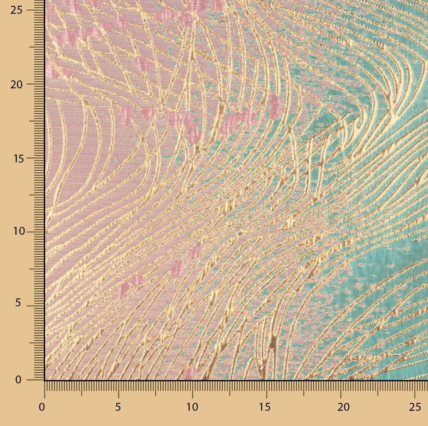 Jacquard-Muster „Vortice“ in Türkis und Rosa - Ribes y Casals