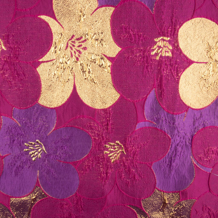 Jacquard-Muster mit Blütenblättern in Fuchsia und Lila - Ribes y Casals