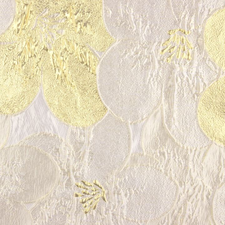 Jacquard-Muster „Blütenblätter“ in Elfenbein und Gold - Ribes y Casals
