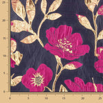 Fantasie-Brokat in Blau, Fuchsia und Gold - Ribes y Casals