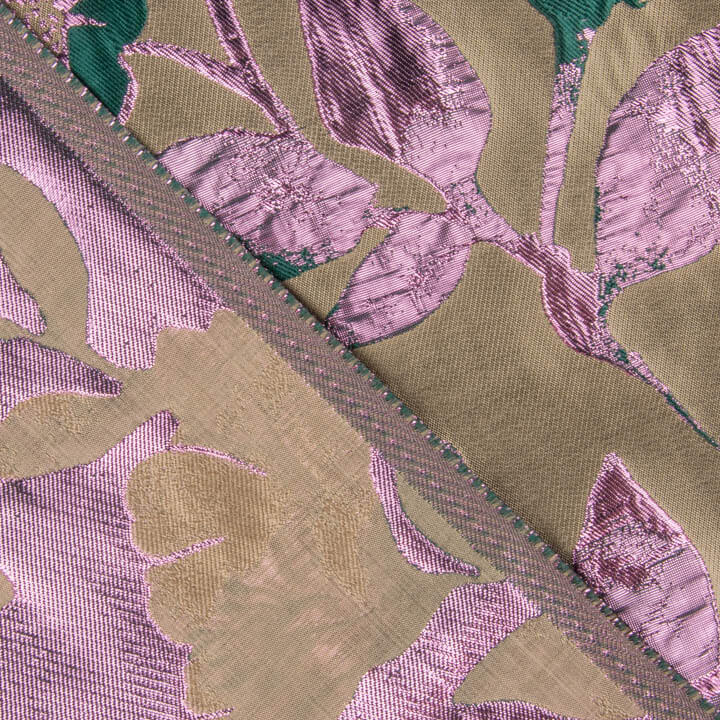 Fantasie-Brokat in Magnolia, Taupe, Grün und Rosa - Ribes y Casals