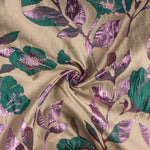 Fantasie-Brokat in Magnolia, Taupe, Grün und Rosa - Ribes y Casals