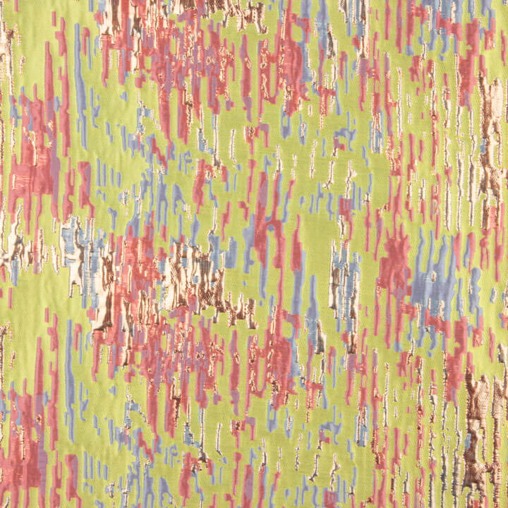 Jacquard-Muster „Fantasía Destellos“ in Limettengrün und mehrfarbig - Ribes y Casals