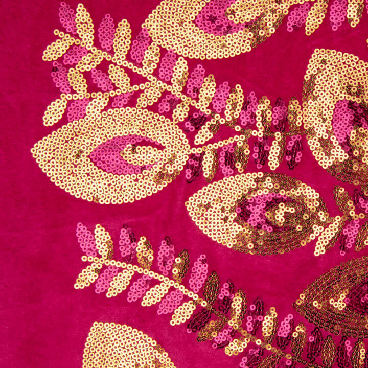 Mit Pailletten bestickter Samt „Dalia Fucsia“ - Ribes y Casals