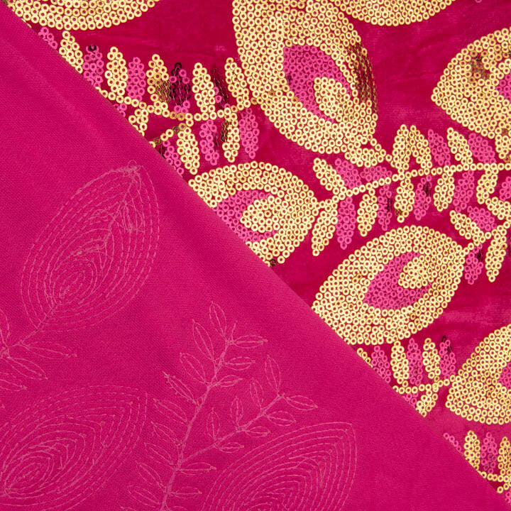 Mit Pailletten bestickter Samt „Dalia Fucsia“ - Ribes y Casals