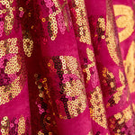 Mit Pailletten bestickter Samt „Dalia Fucsia“ - Ribes y Casals