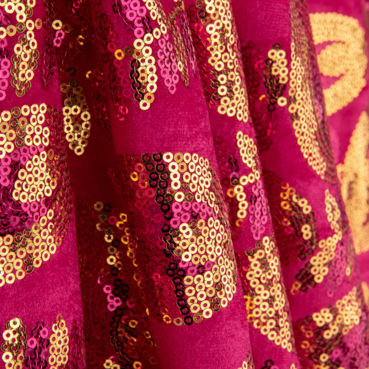 Mit Pailletten bestickter Samt „Dalia Fucsia“ - Ribes y Casals