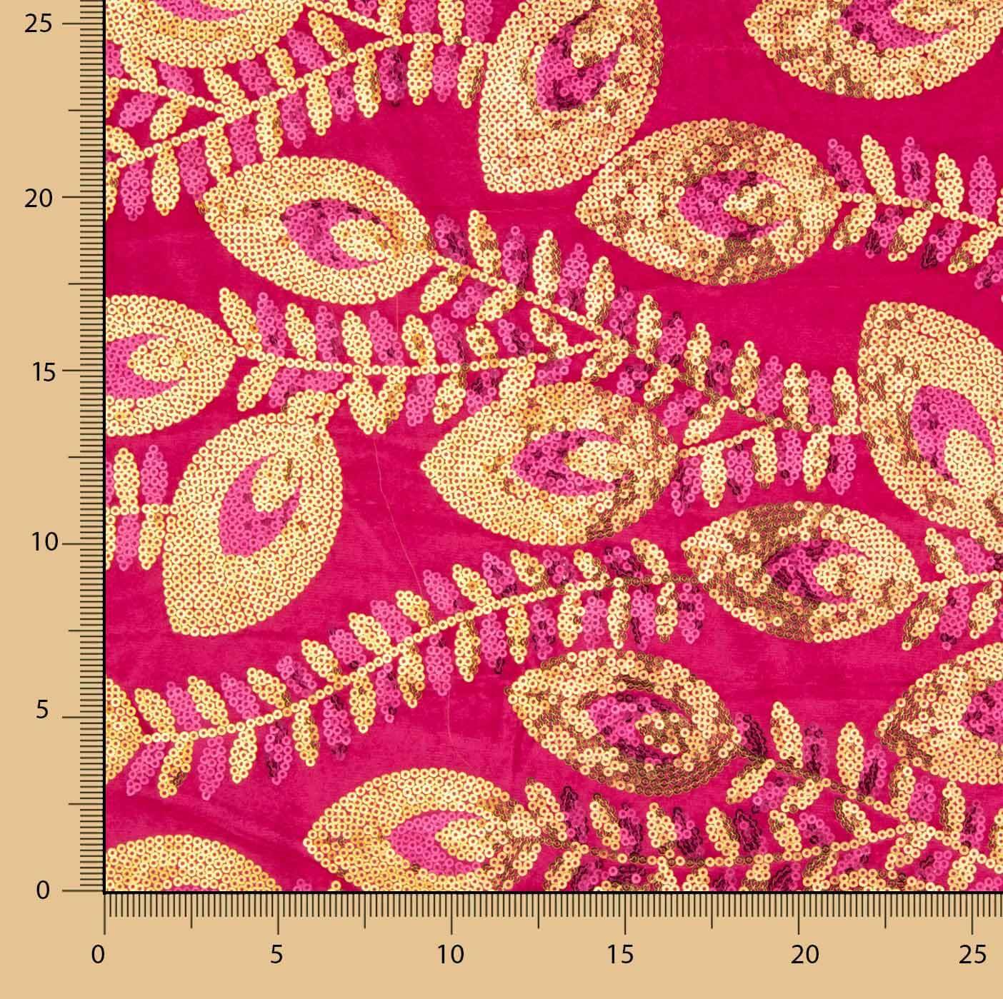 Mit Pailletten bestickter Samt „Dalia Fucsia“ - Ribes y Casals