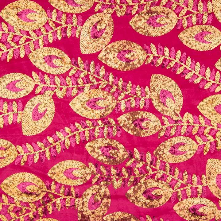 Mit Pailletten bestickter Samt „Dalia Fucsia“ - Ribes y Casals