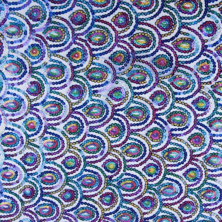 Stretch-Tüll mit Prisma-Pailletten - Ribes y Casals