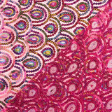 Stretch-Tüll „Fucsia Fantasía“ mit Prisma-Pailletten - Ribes y Casals