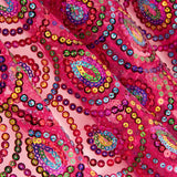 Stretch-Tüll „Fucsia Fantasía“ mit Prisma-Pailletten - Ribes y Casals