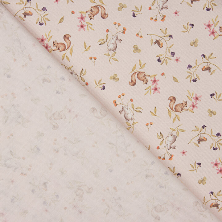 Viyela bedruckt mit Wildtier-Print in Rosa - Ribes y Casals