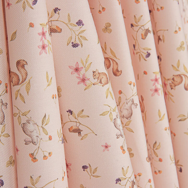 Viyela bedruckt mit Wildtier-Print in Rosa - Ribes y Casals