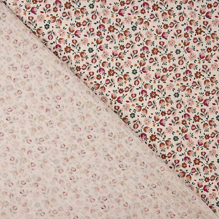 Double Gauze mit rosa Liberty-Blumenmuster - Ribes y Casals