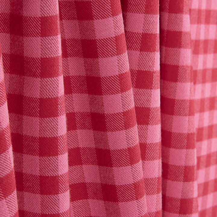 Baumwollstoff-Flanellhemd mit rosa-roten Karos - Ribes y Casals