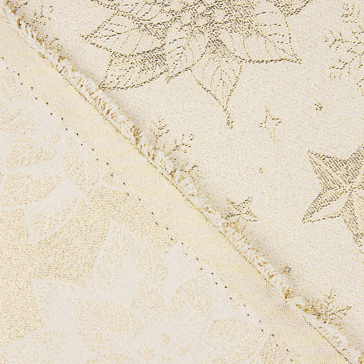 Jacquard-Canvas mit Gold-Lurex und Blumenmuster mit Passionsblumen - Ribes y Casals