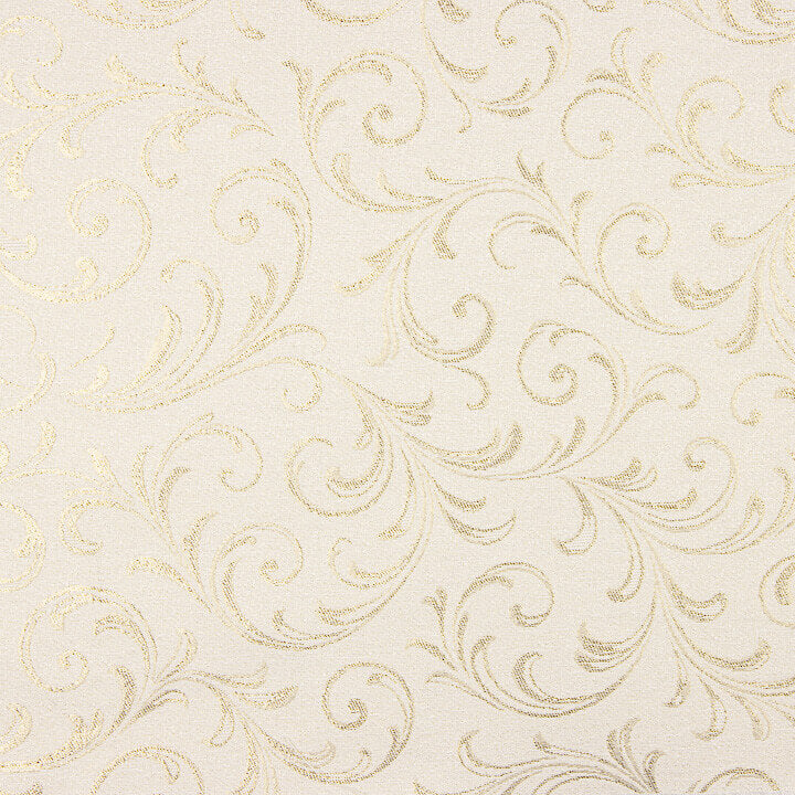 Jacquard-Canvas mit Gold-Lurex und ornamentalen Zweigen - Ribes y Casals