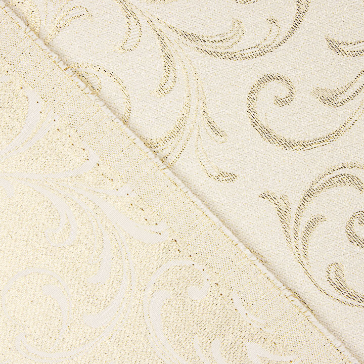 Jacquard-Canvas mit Gold-Lurex und ornamentalen Zweigen - Ribes y Casals