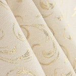 Jacquard-Canvas mit Gold-Lurex und ornamentalen Zweigen - Ribes y Casals